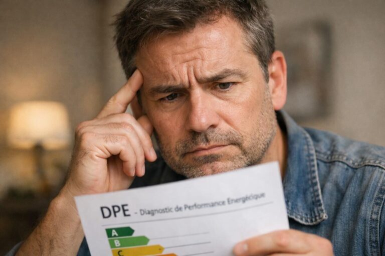 Un homme vérifie son diagnostic de performance énergétique